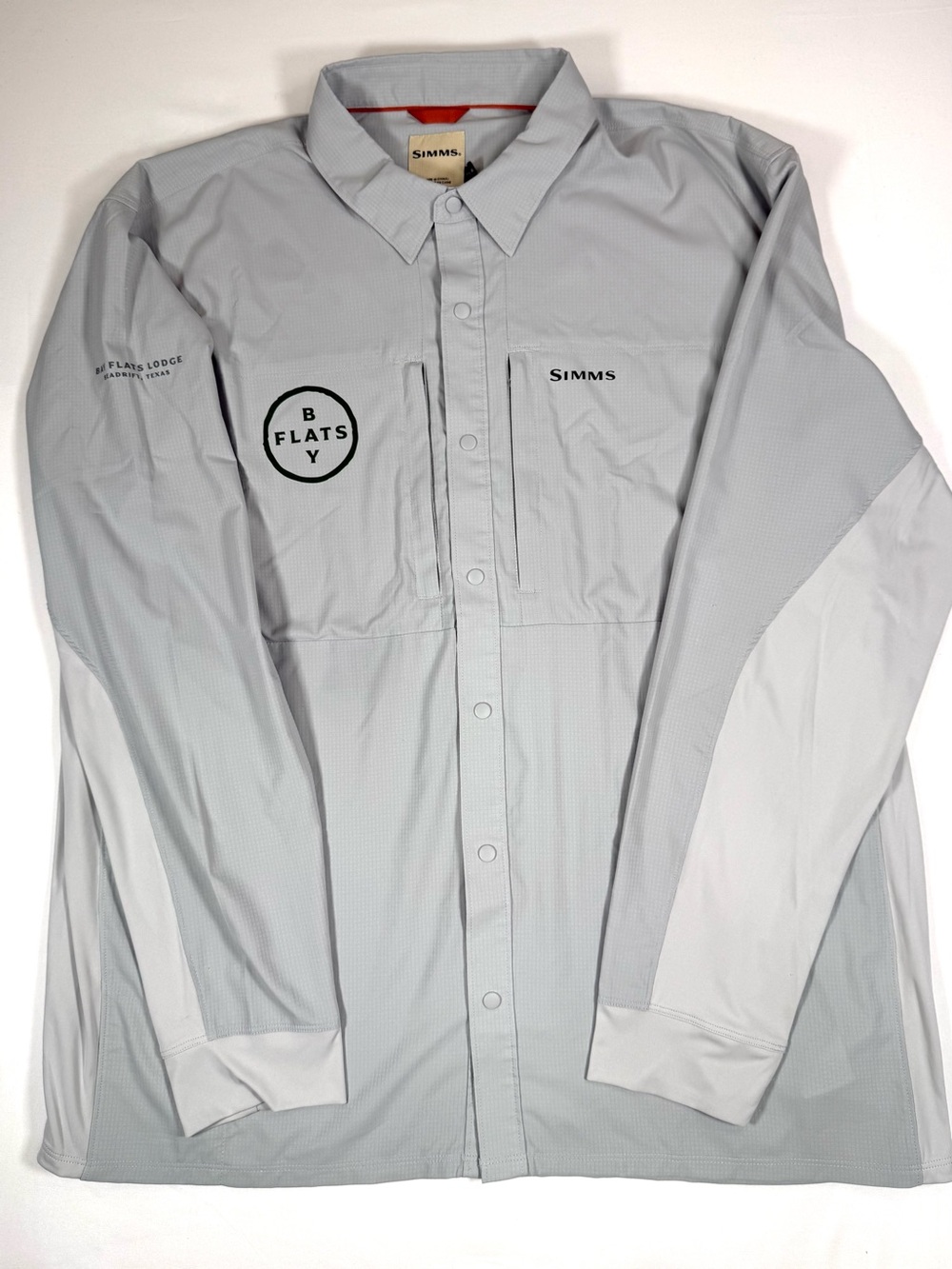 SIMMS Mens Fishing Shirt XXL Bay Flats Lodge Saltwater Angler Coastal Outdoor
